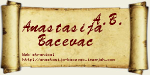 Anastasija Bačevac vizit kartica